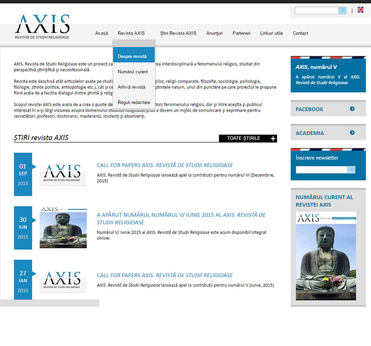Site revista AXIS - Revistă de Studii Religioase