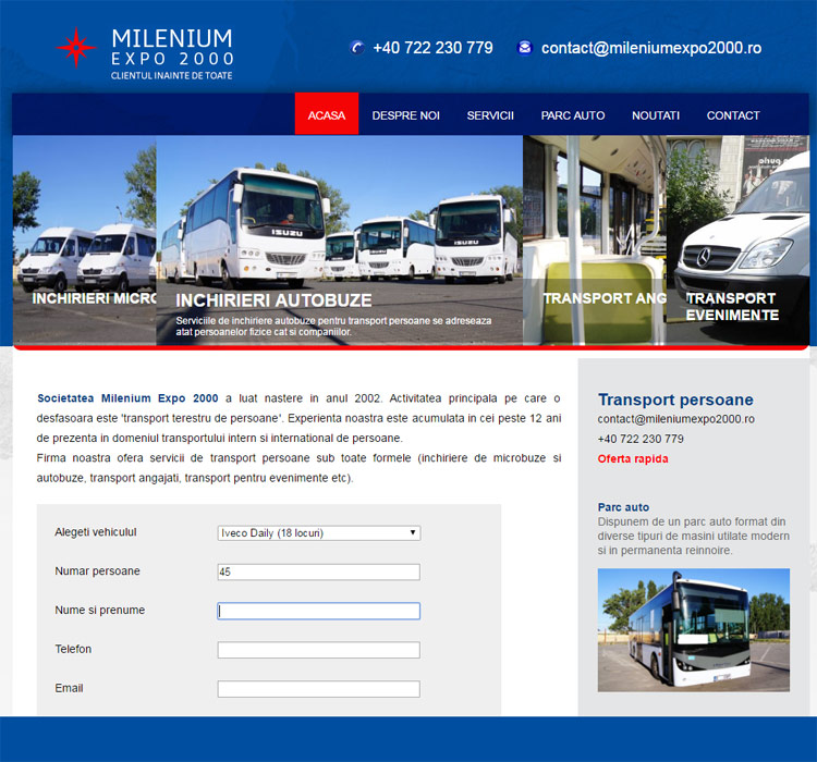 Site web prezentare - transportator auto