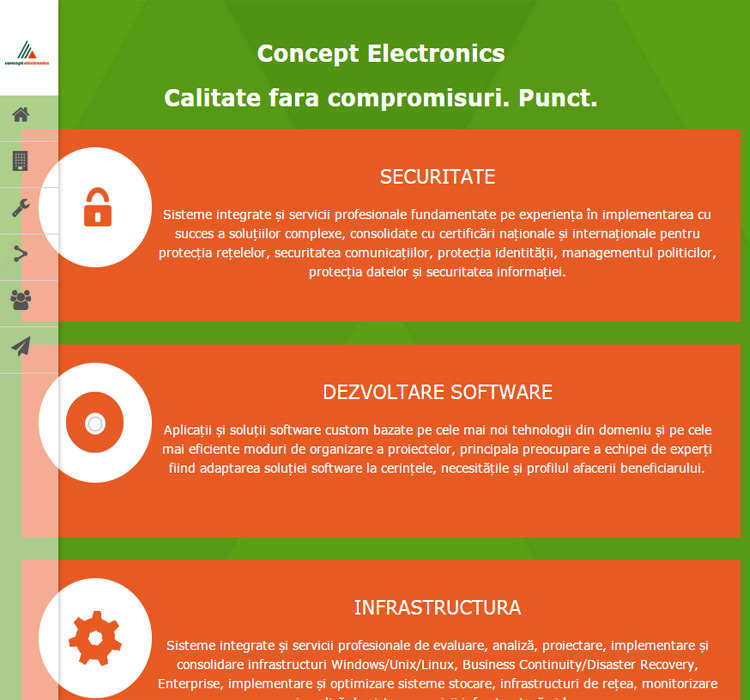CONCEPT ELECTRONICS - responsive presentation web site 